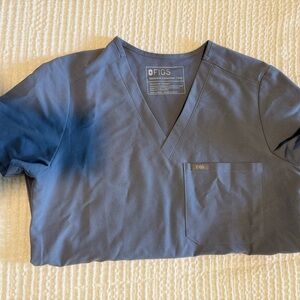 Figs Charcoal Gray V-Neck Scrub Top